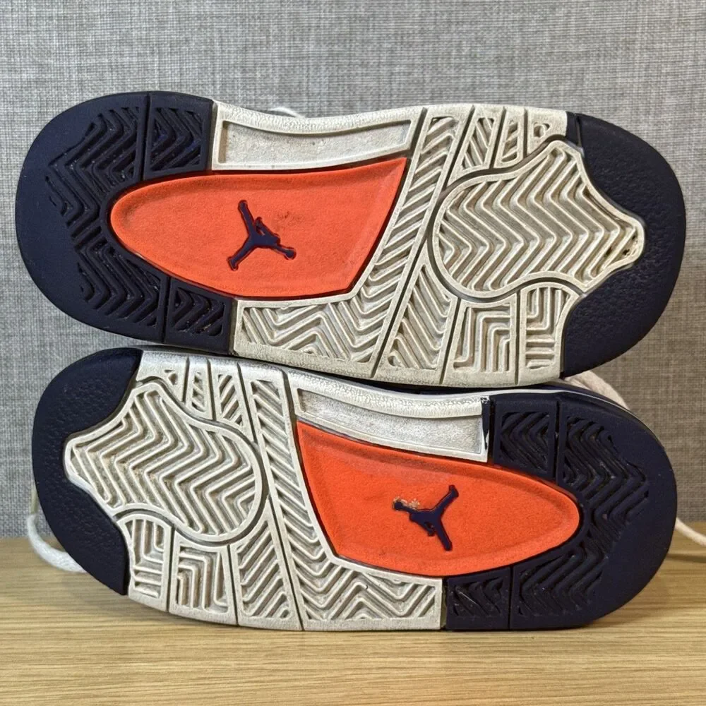 Nike Air Jordan 4 IV Retro TD Toddler Deep Royal Blue Orange White Sz 8C